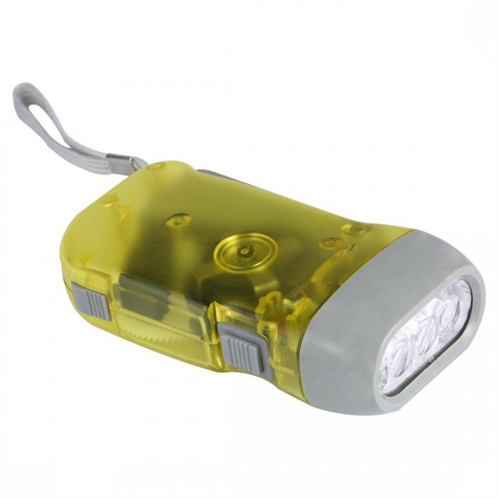 BESTEU Mini 3 LED Dynamo Wind Up Flashlight Torch Light Hand Press Crank Outdoor Sports Camping