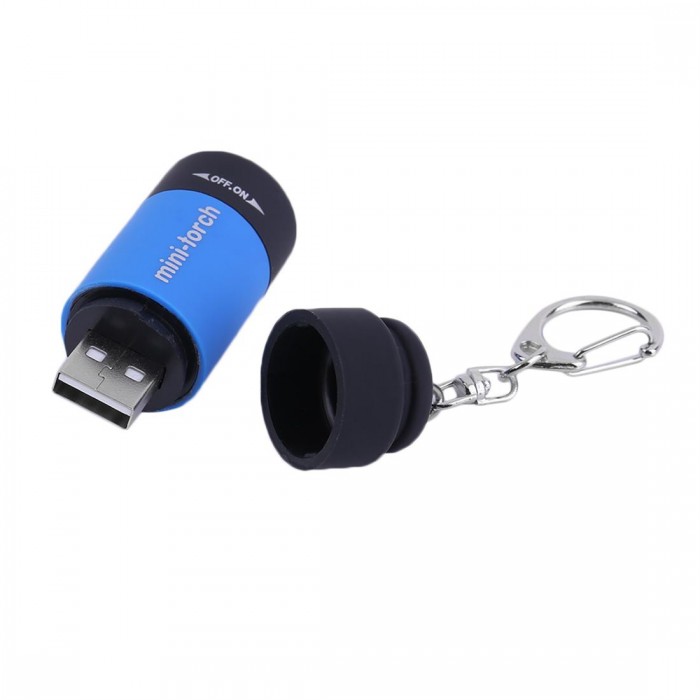 Mini Keychain Torch USB Rechargeable Flashlight 0.5W 25lm Electric Torch