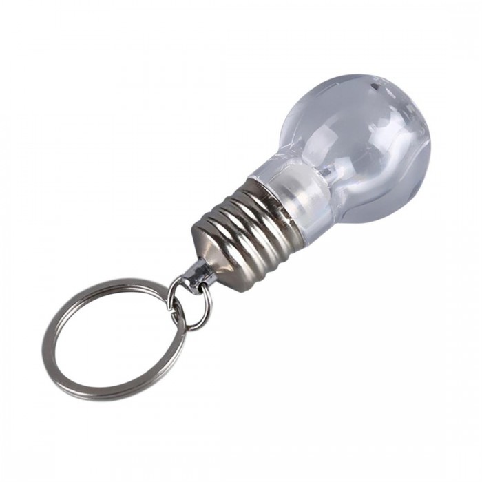 Lovely LED Bulb Keychain Bright Flash Light Spiral Key Chain 95 Light Torch
