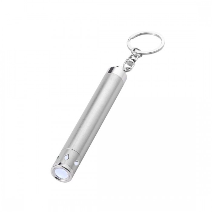 Round Moon Shape Aluminium Alloy Mini LED Flashlight Torch Lights Keychain