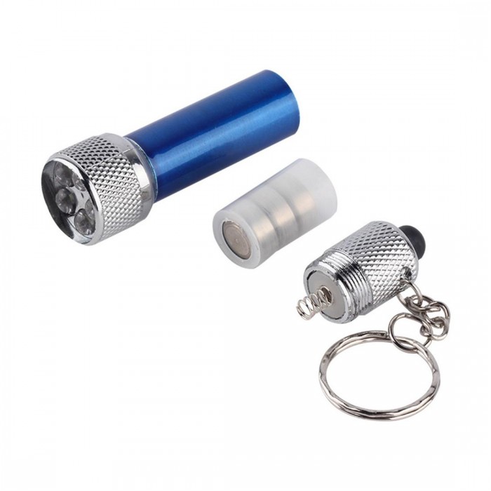 Portable 5 LED Mini Flashlight Light Torch Aluminum Keychain KeyRing Chain