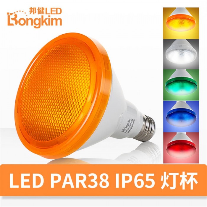 PAR38LED energy-saving floor booth Night market Bulb colorful RGB lamp cup outdoor waterproof smart bulb case red