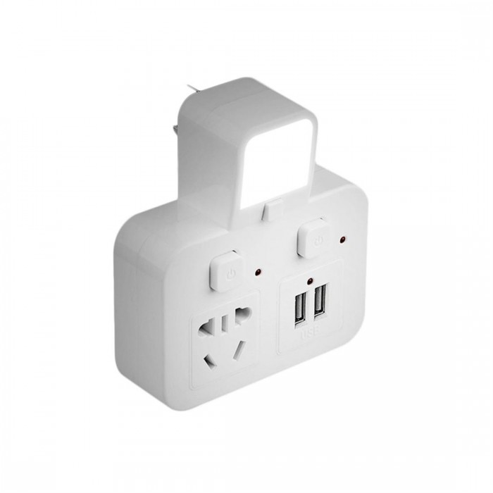 Power Adapter Socket Nightlight Switch USB Lightningproof Wall Charge Adapter