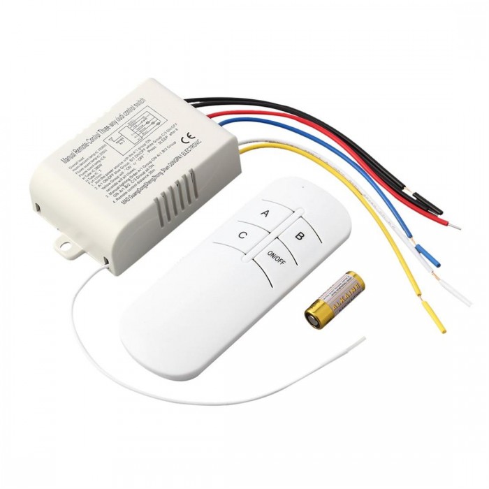 220V 3 Way ON/OFF Digital RF Remote Control Switch Wireless For Light Lamp