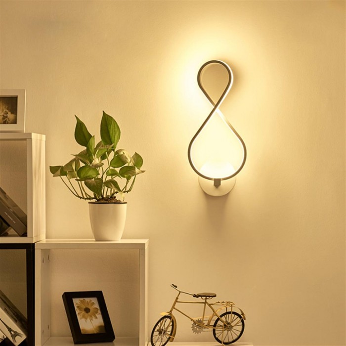 Contracted Europe type 8 character wall lamp white light white