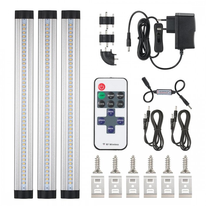 3pcs SMD3528 LED Under Cabinet Light Kit with Remote Control