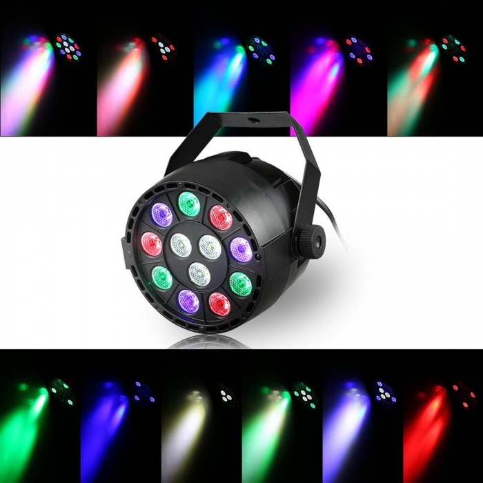 12 LED Par Stage Light 20W LED RGBW DMX 512 Dream Color Light for Club DJ Show Home Party Ballroom Bands RGBW/UV