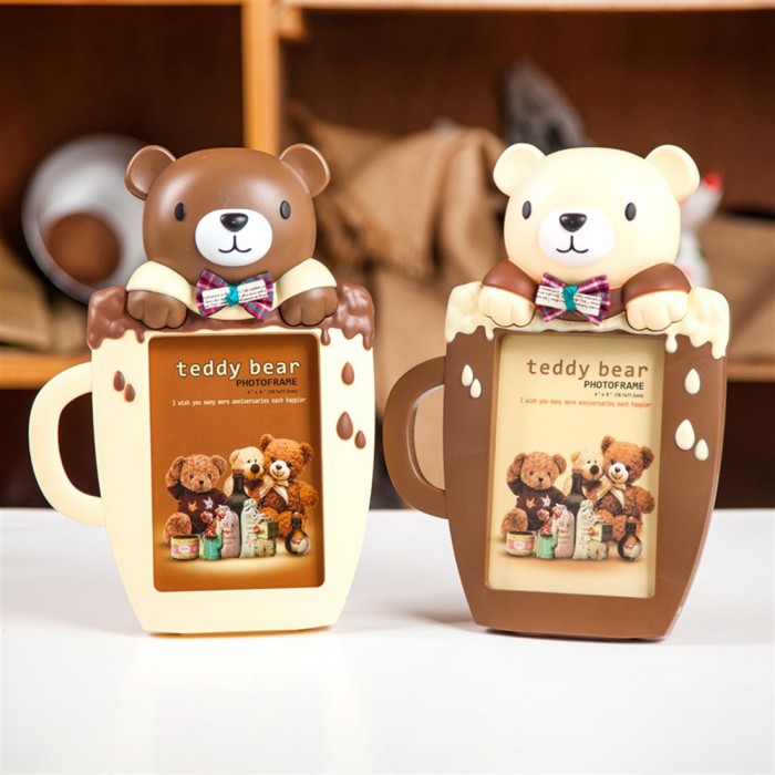 Creative home set table picture frame picture frame cartoon train picture frame children's wedding dress photo studio decoration frame big 6 "cup bear coffee